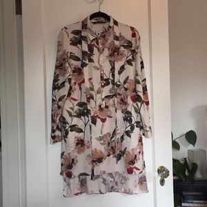 Zara floral l/s dress